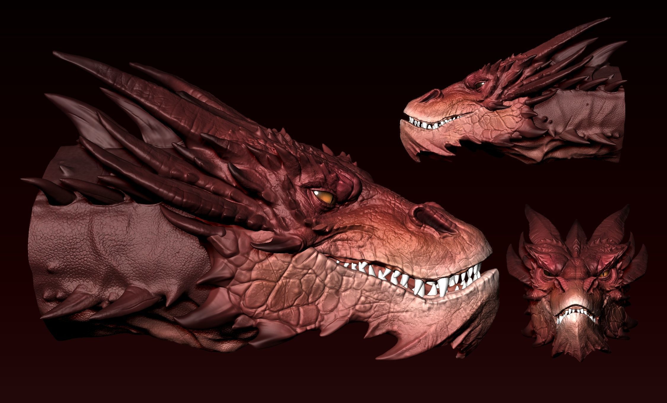 Smaug Head 3D print model_2