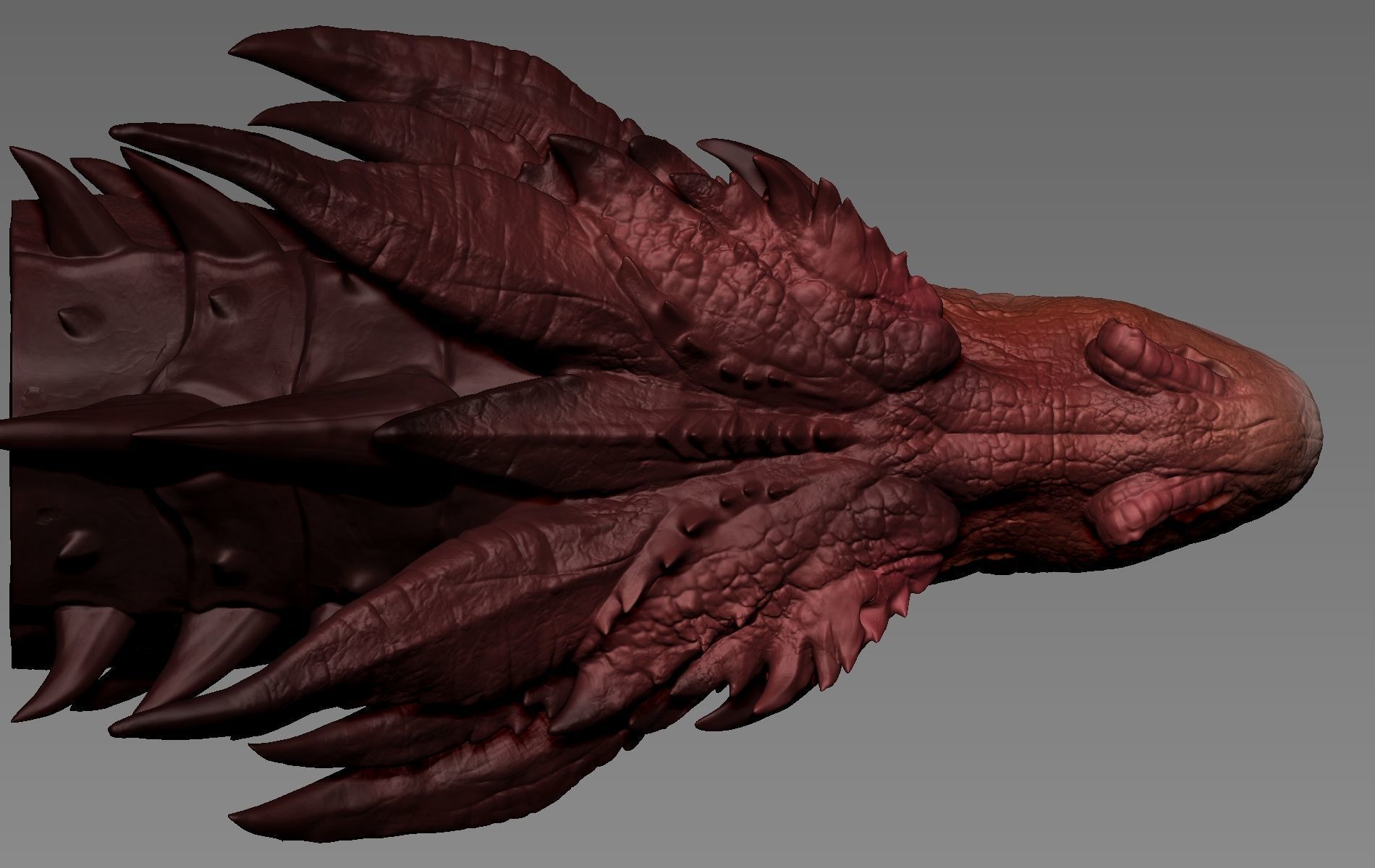Smaug Head 3D print model_8