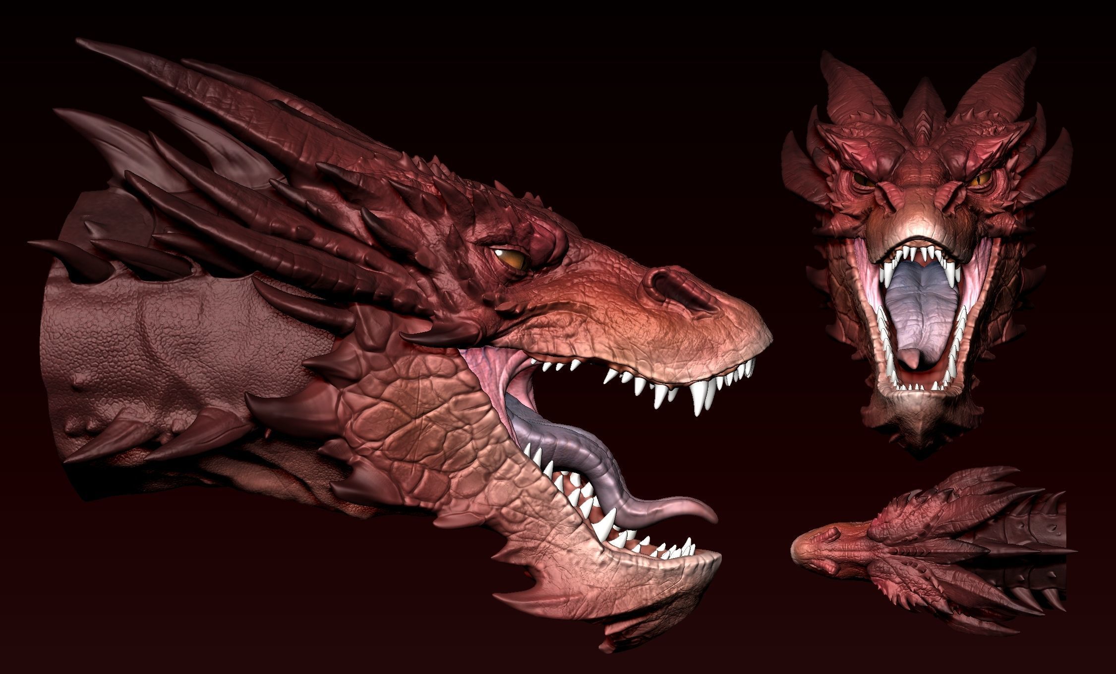 Smaug Head 3D print model_1