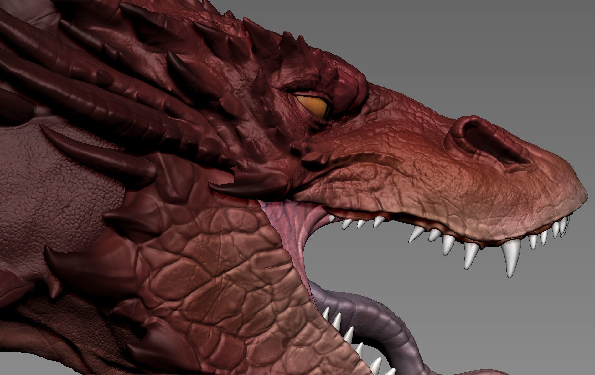 Smaug Head 3D print model_10