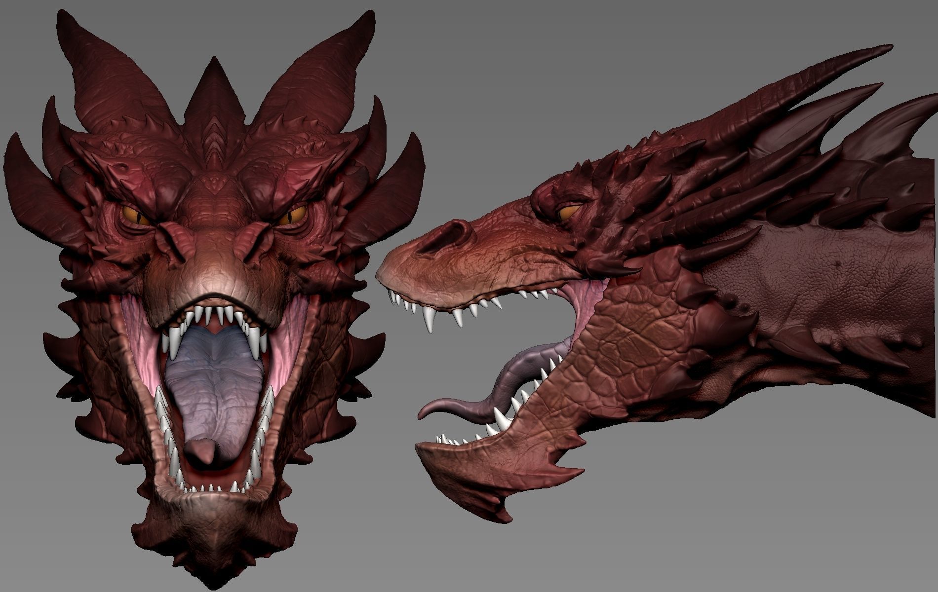 Smaug Head 3D print model_3