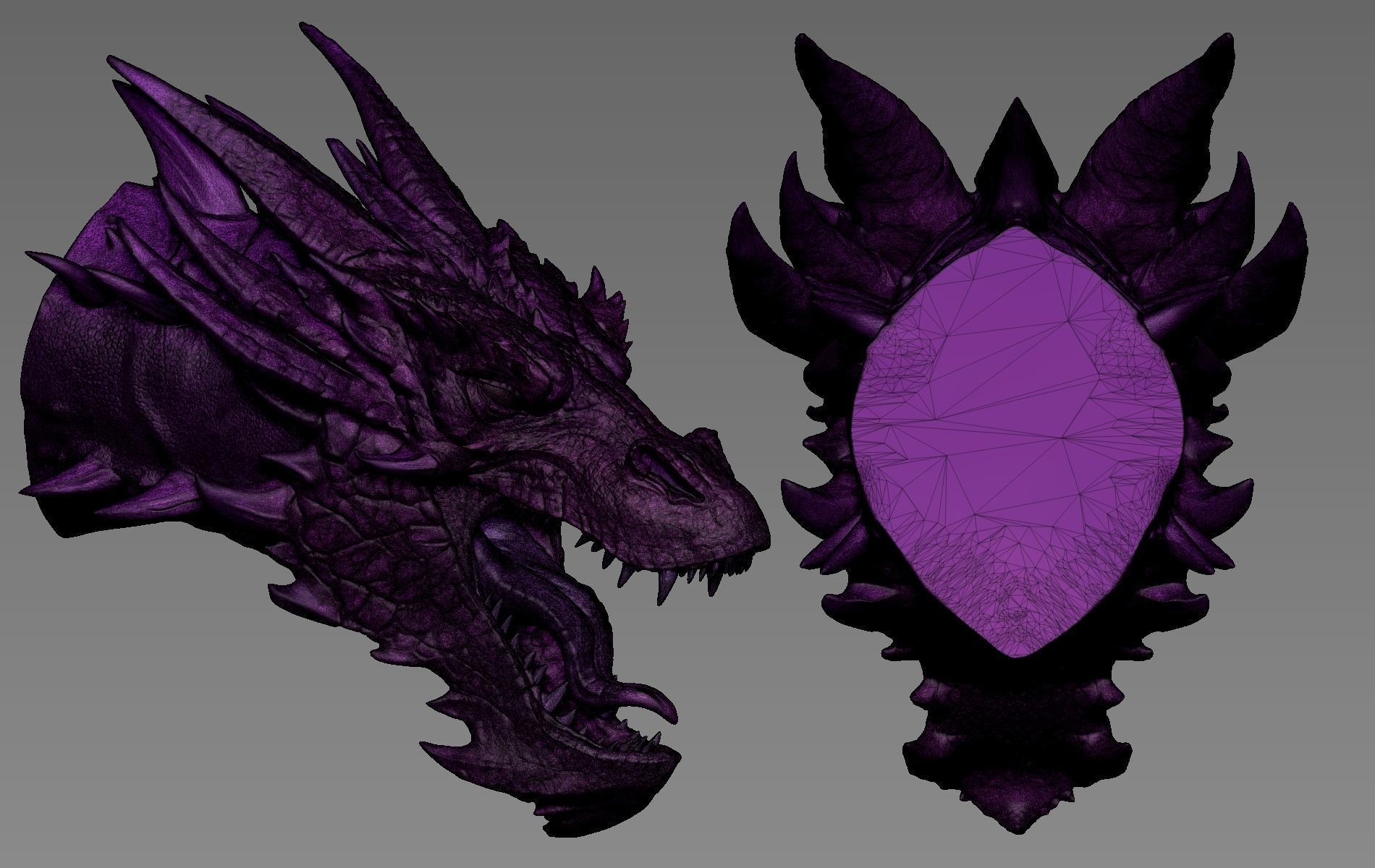 Smaug Head 3D print model_17