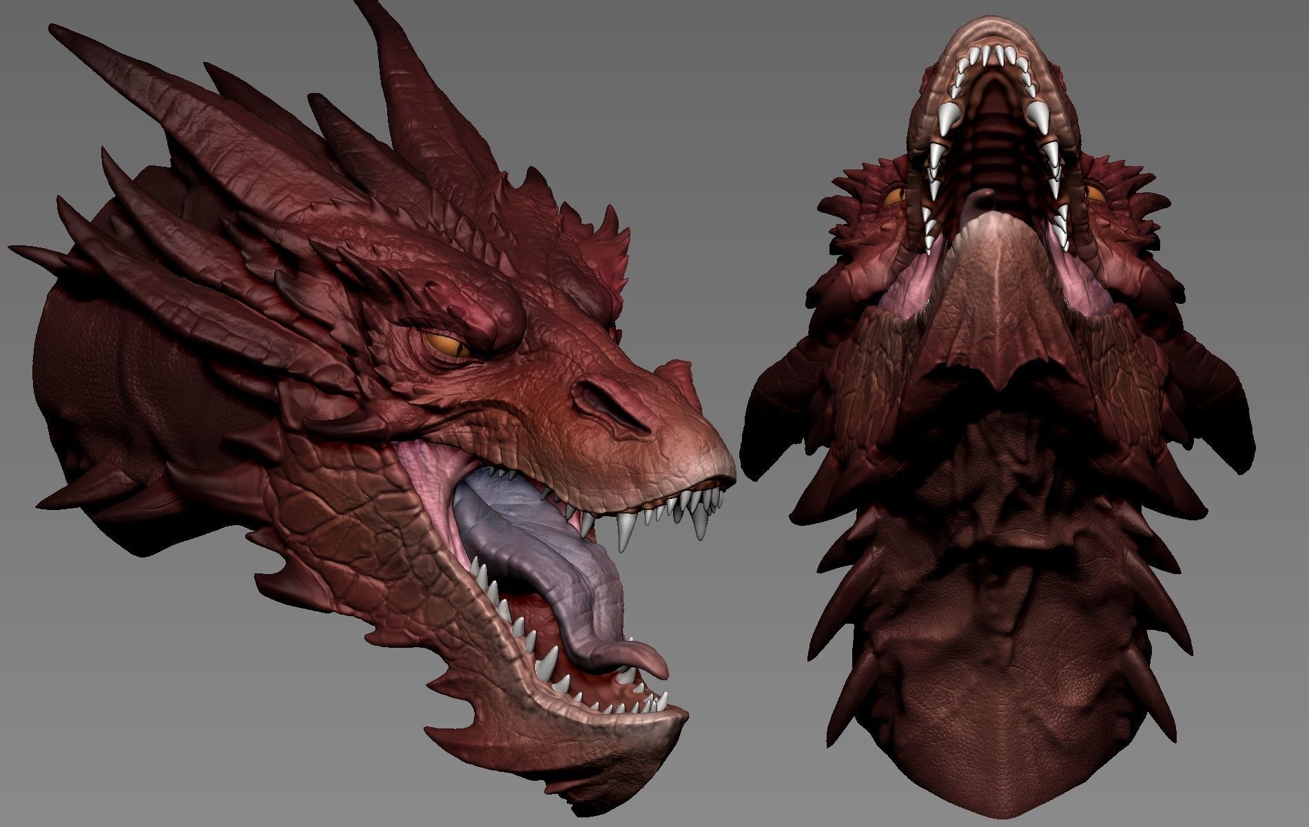 Smaug Head 3D print model_7