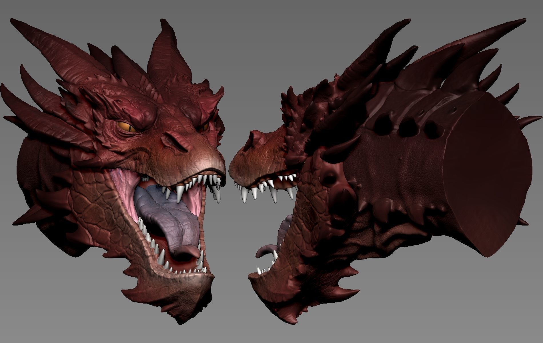 Smaug Head 3D print model_6