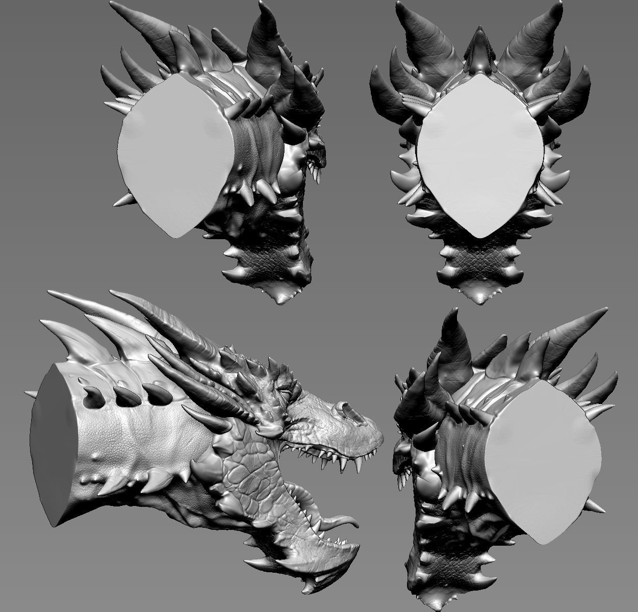 Smaug Head 3D print model_22