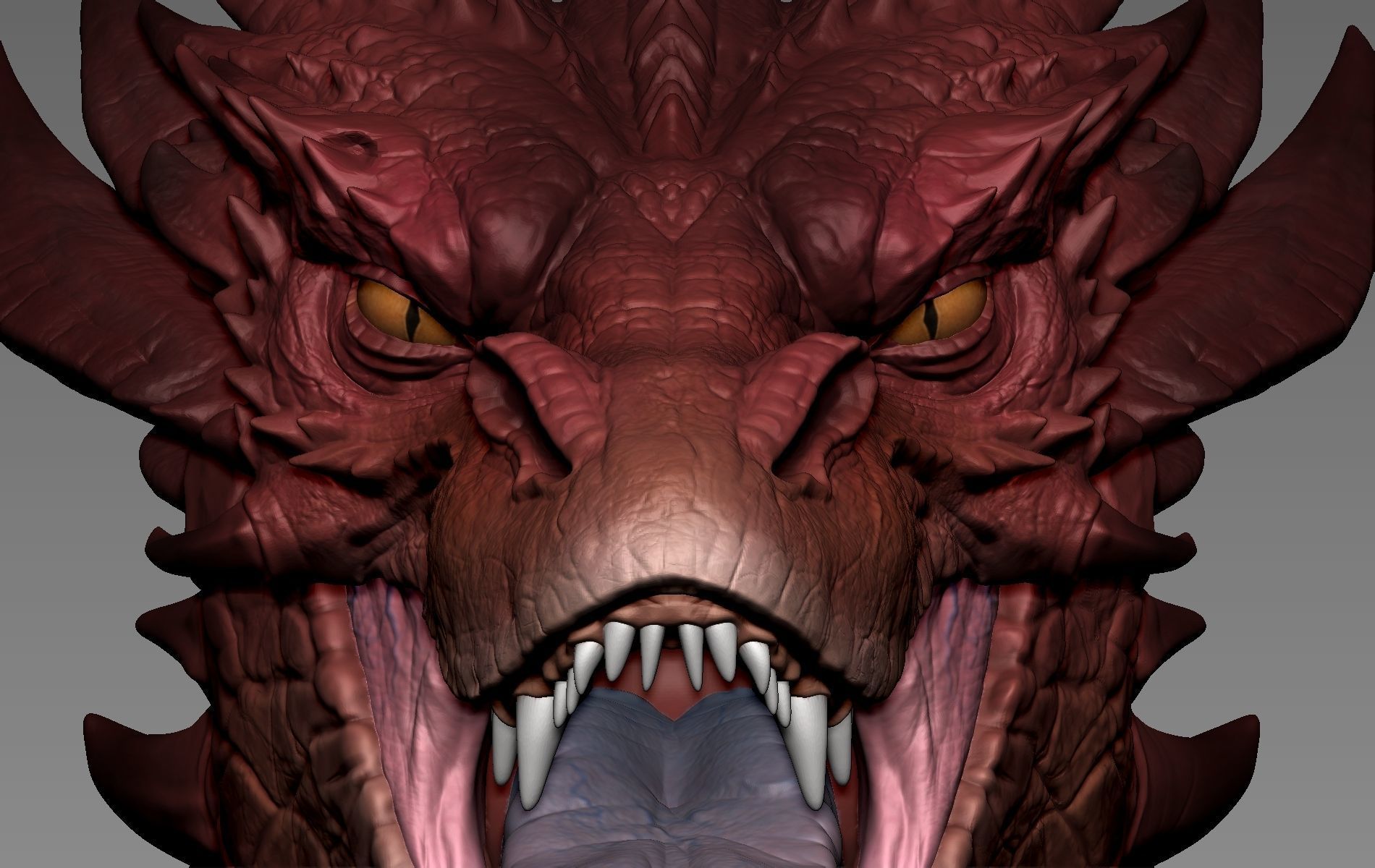 Smaug Head 3D print model_11