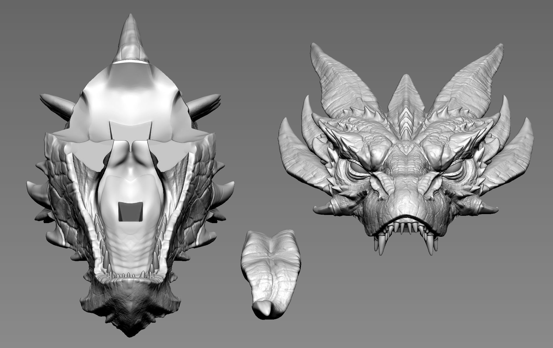 Smaug Head 3D print model_18