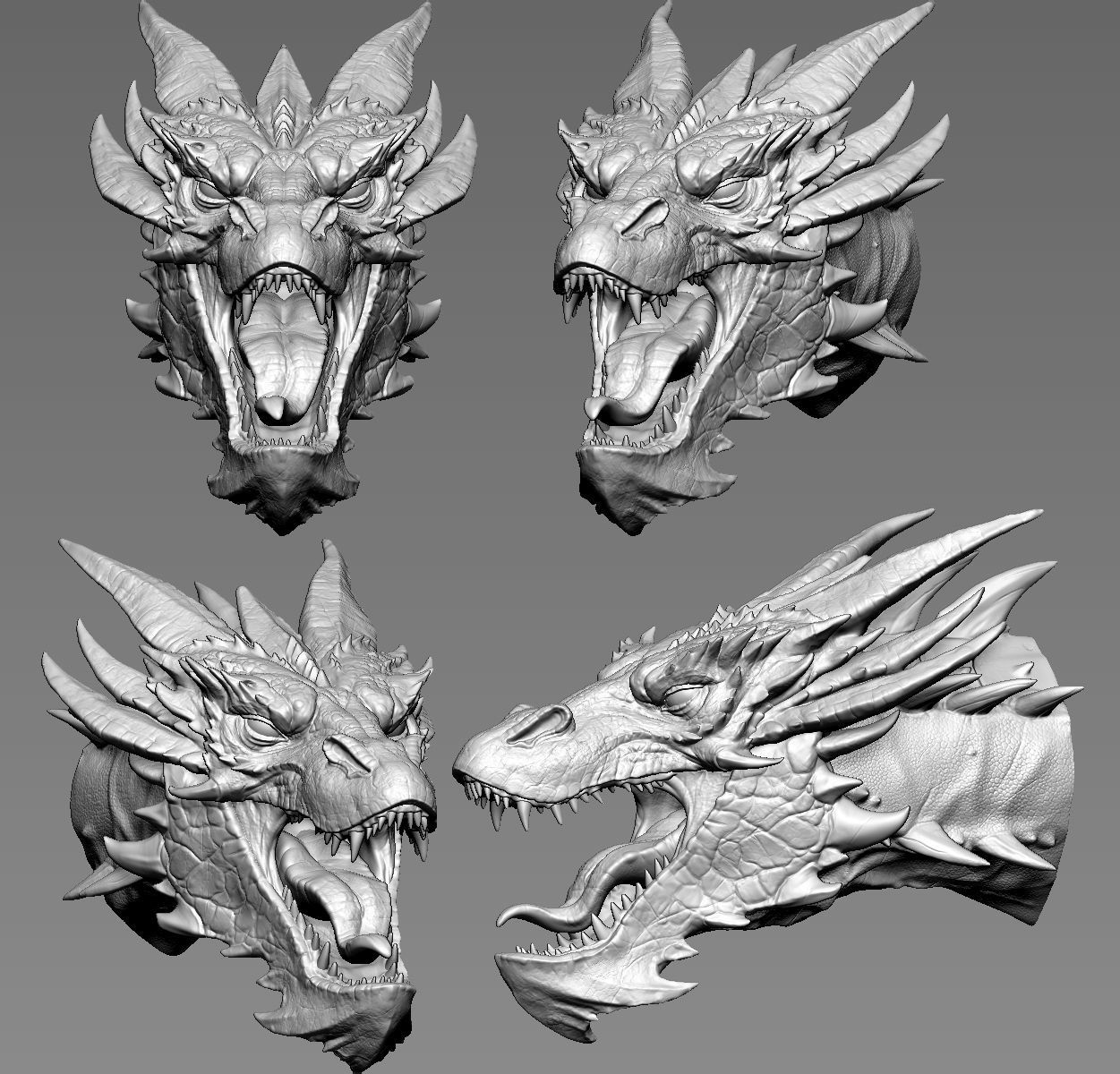 Smaug Head 3D print model_21