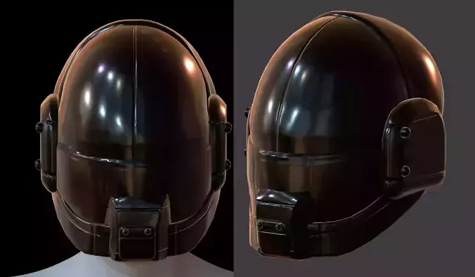 Helmet plastic mask protection low poly pbr