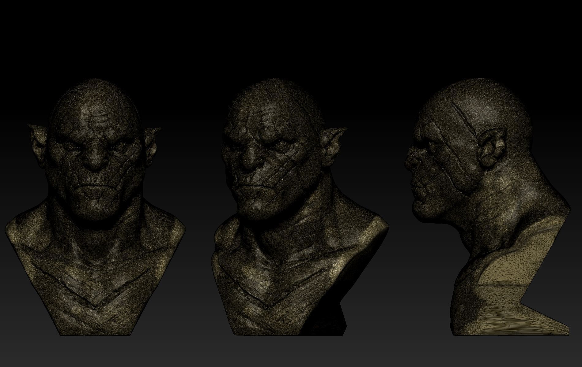 Azog Bust  3D print model_10