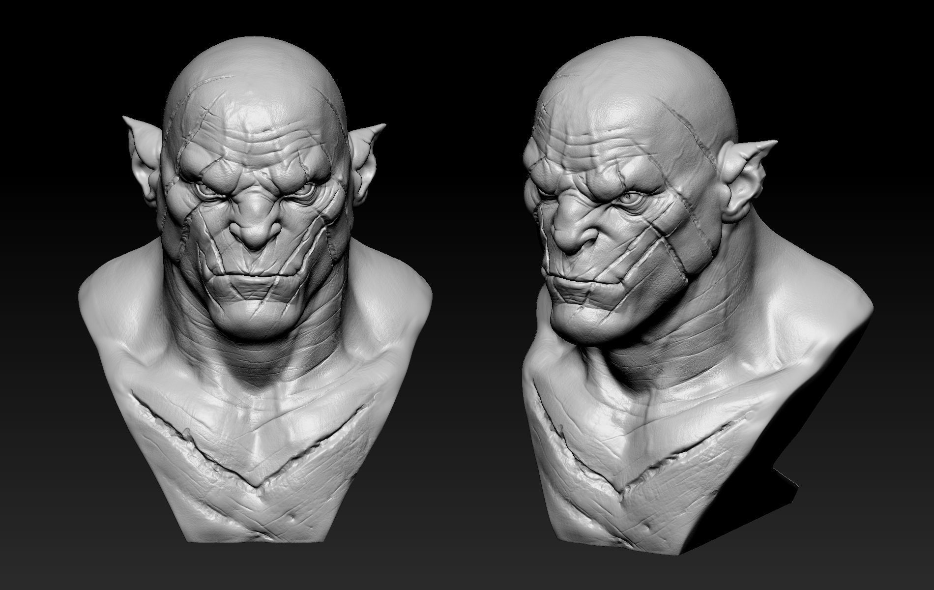 Azog Bust  3D print model_6