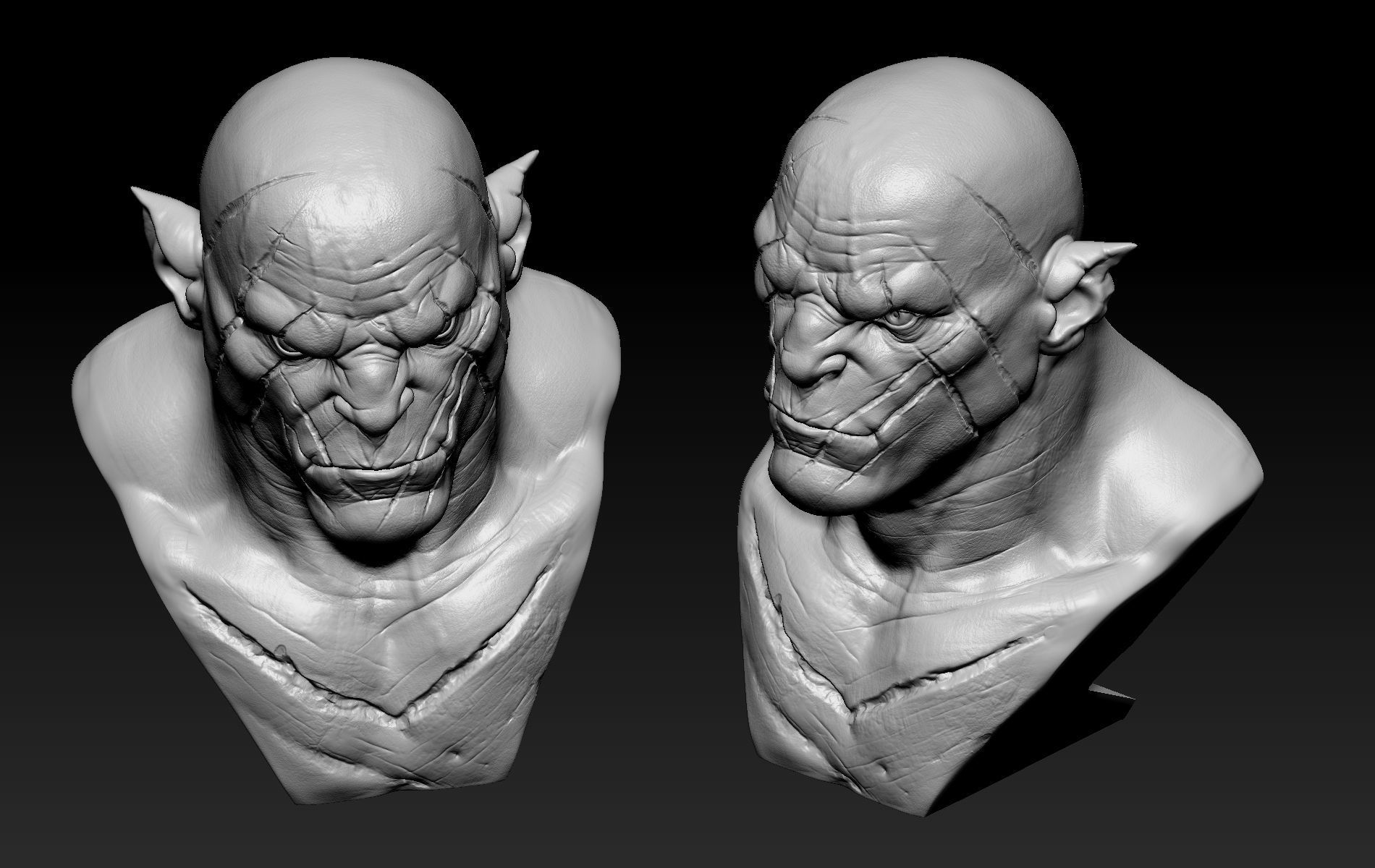 Azog Bust  3D print model_7