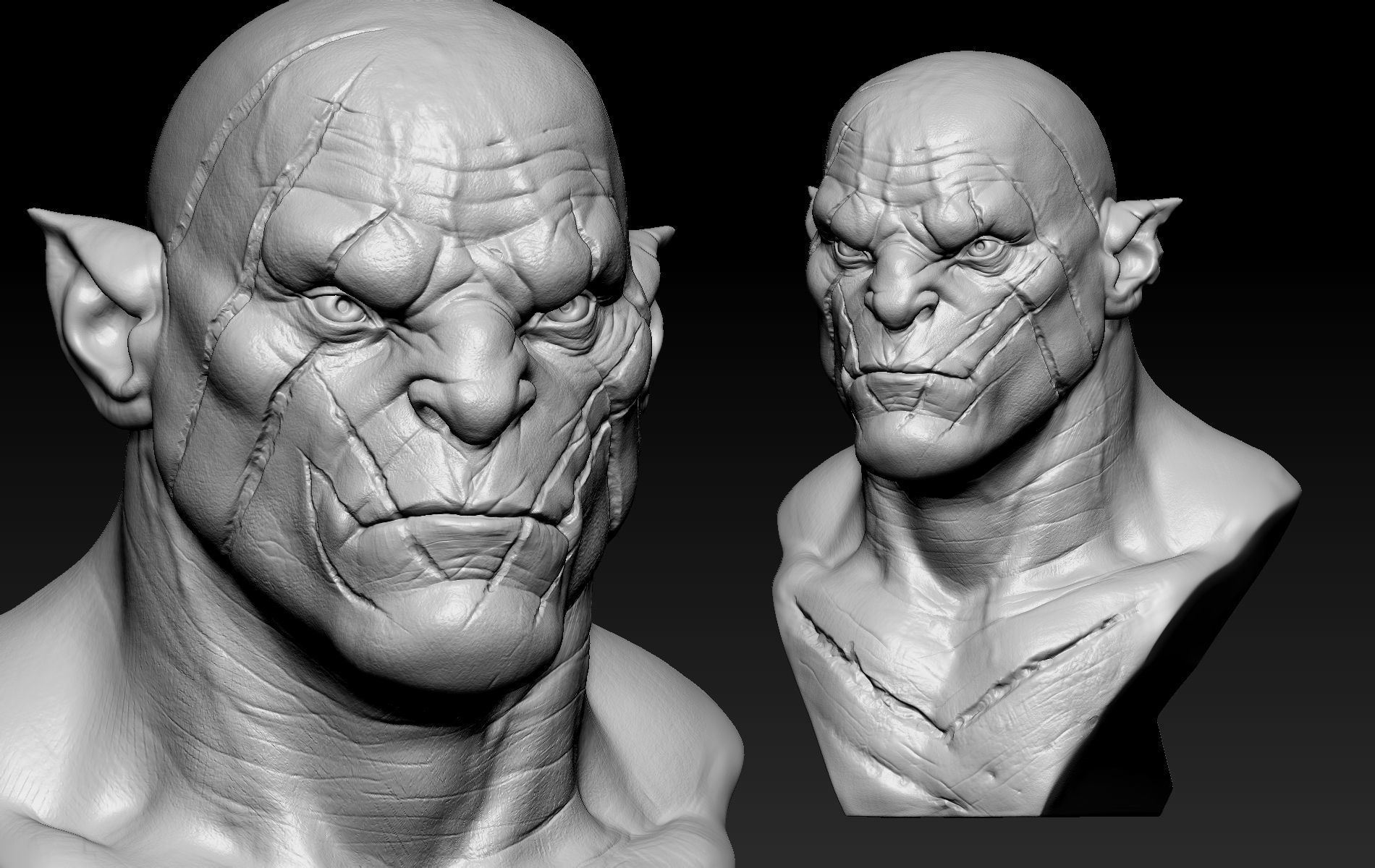 Azog Bust  3D print model_1