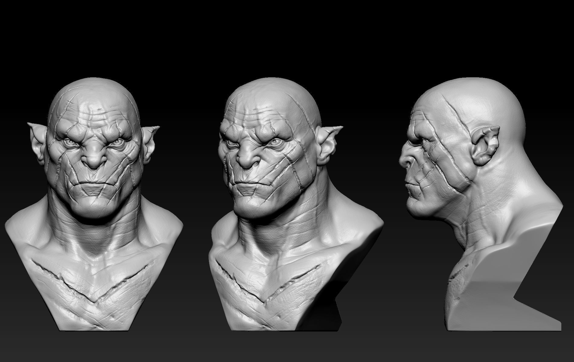 Azog Bust  3D print model_4