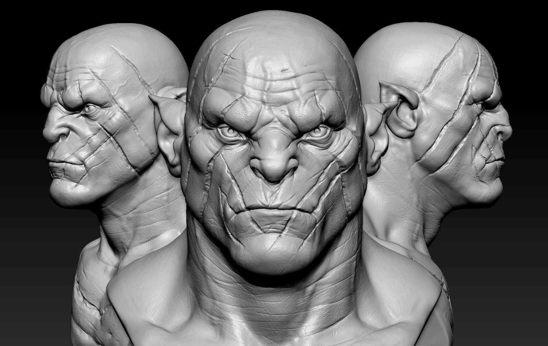 Azog Bust  3D print model_3