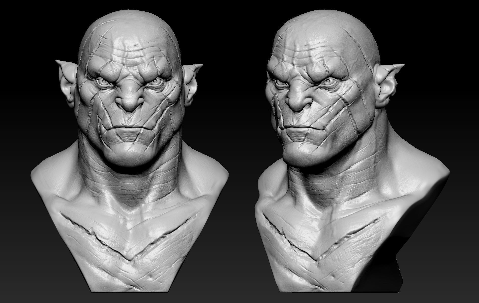 Azog Bust  3D print model_8