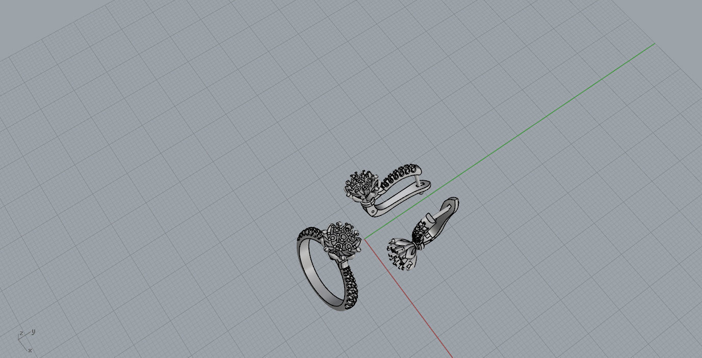 Ring and Earrings  3D print model_18
