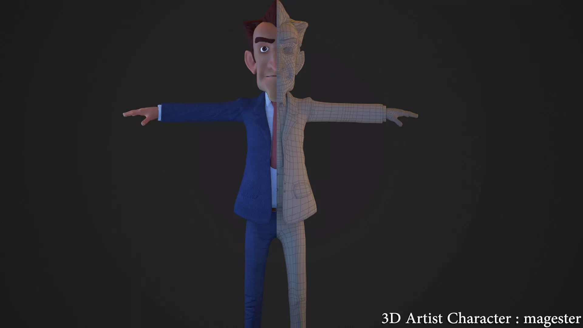 Character Announcer Low-poly 3D model_0