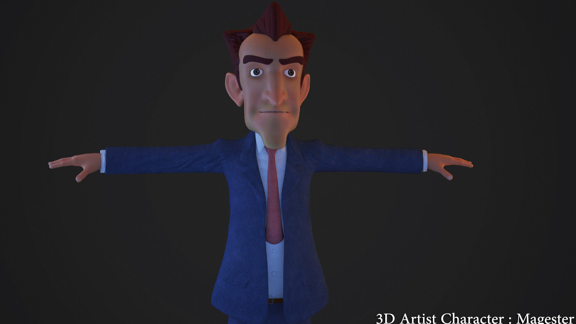 Character Announcer Low-poly 3D model_2