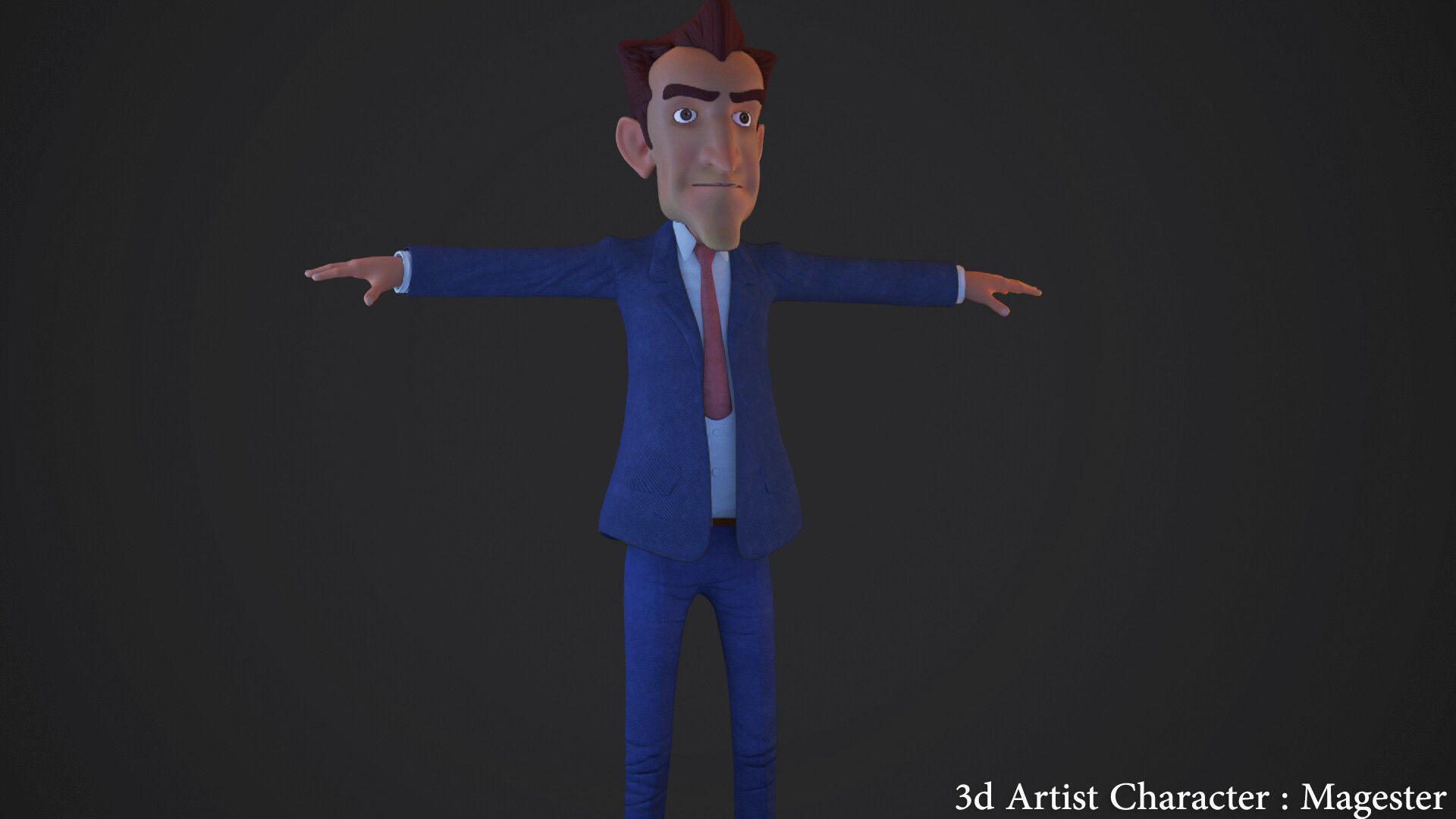 Character Announcer Low-poly 3D model_1