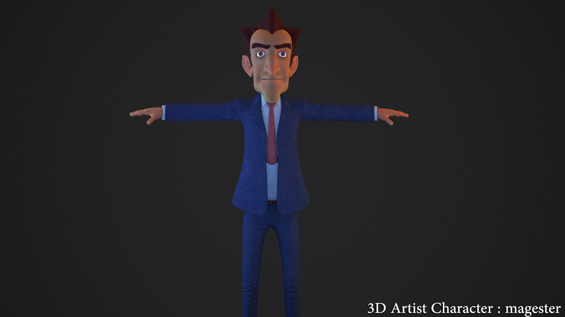 Character Announcer Low-poly 3D model_3