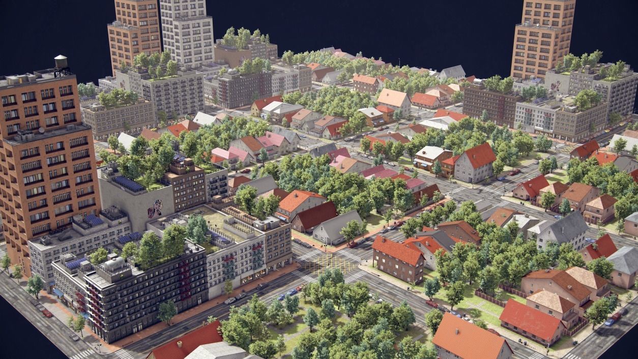 Realistic Realistic Unity City  Low-poly 3D model_46