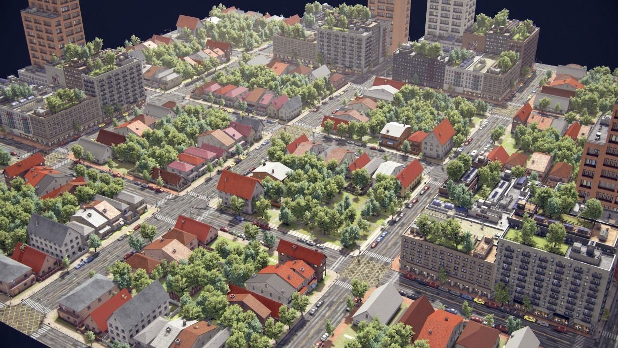 Realistic Realistic Unity City  Low-poly 3D model_33