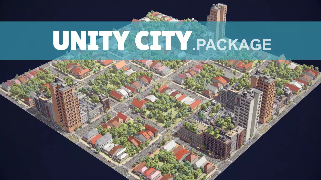 Realistic Realistic Unity City  Low-poly 3D model_0