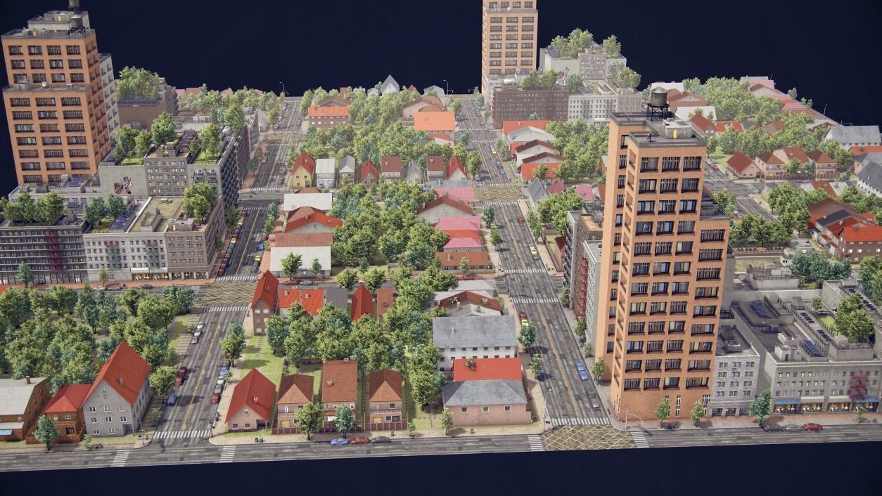 Realistic Realistic Unity City  Low-poly 3D model_47