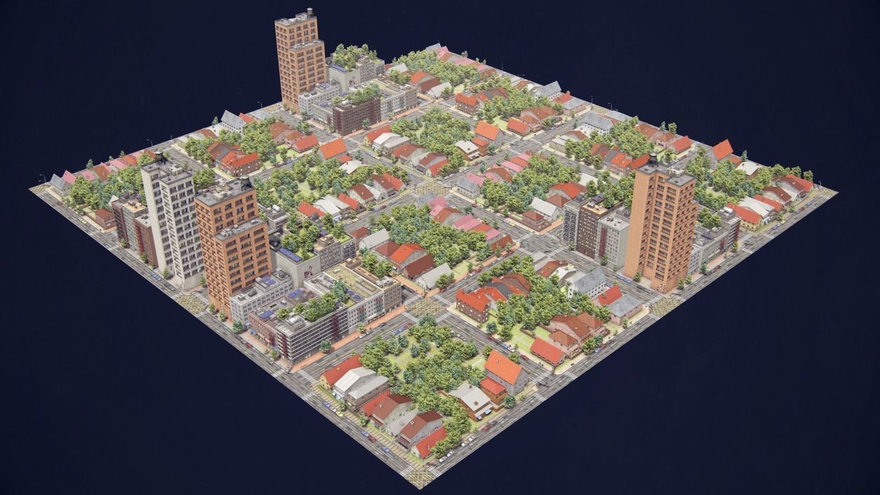 Realistic Realistic Unity City  Low-poly 3D model_22
