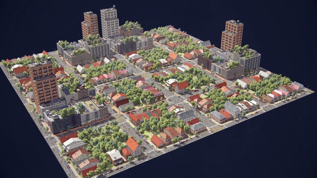 Realistic Realistic Unity City  Low-poly 3D model_24