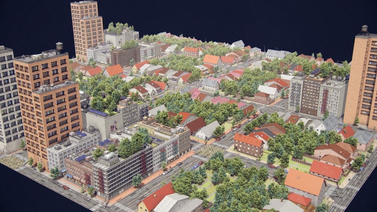 Realistic Realistic Unity City  Low-poly 3D model_9