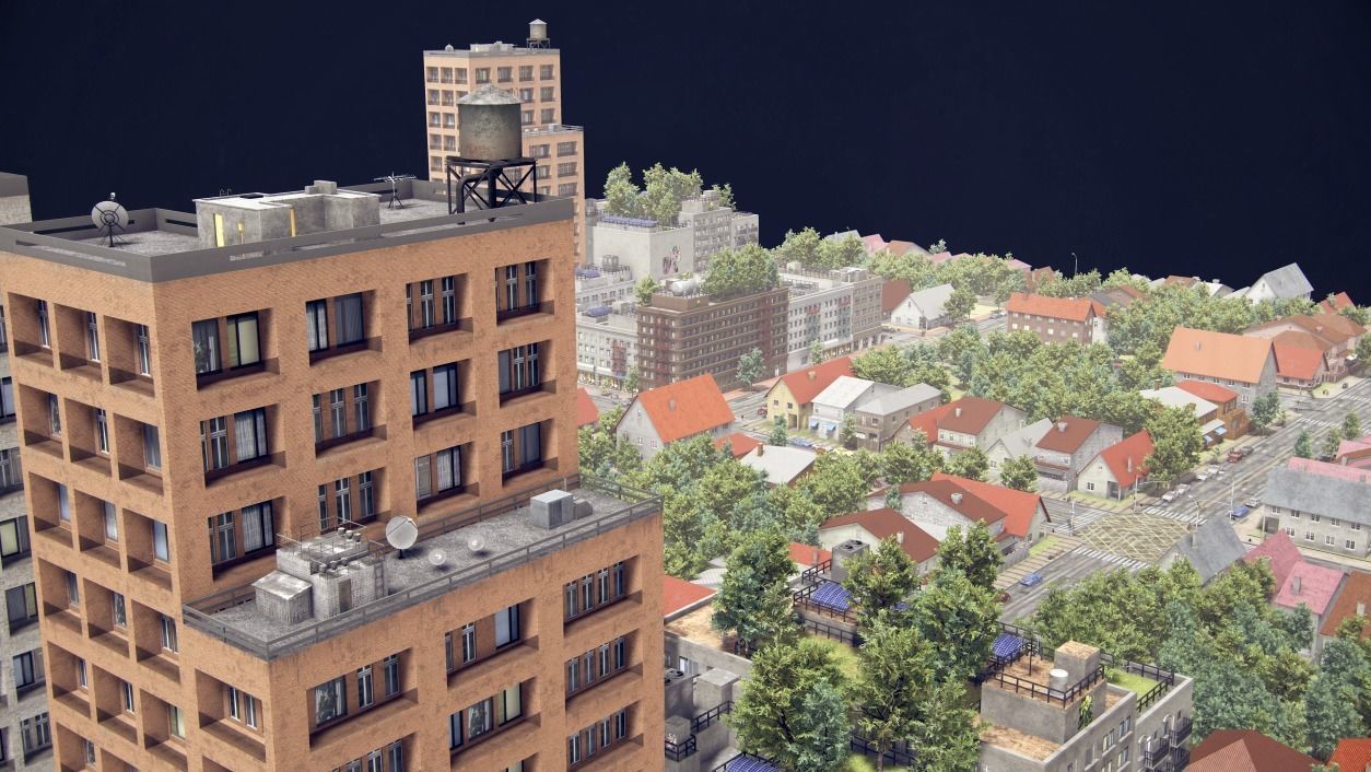 Realistic Realistic Unity City  Low-poly 3D model_21