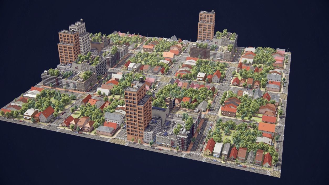 Realistic Realistic Unity City  Low-poly 3D model_41