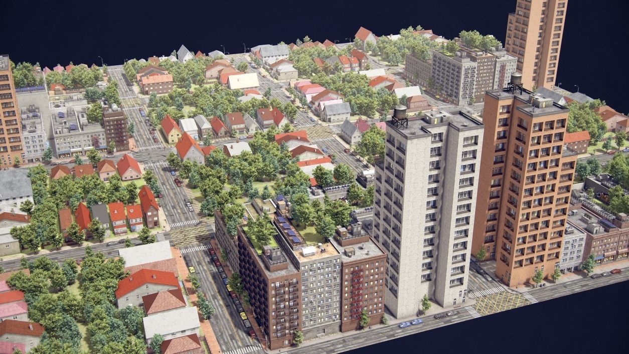 Realistic Realistic Unity City  Low-poly 3D model_48