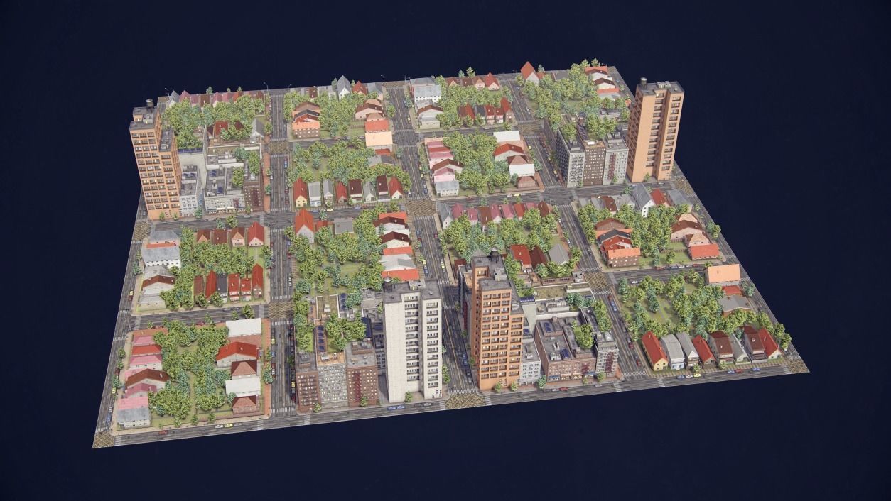 Realistic Realistic Unity City  Low-poly 3D model_50