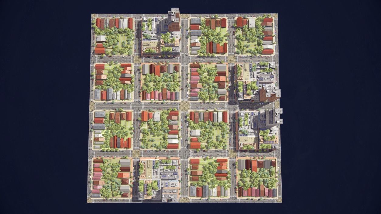 Realistic Realistic Unity City  Low-poly 3D model_23