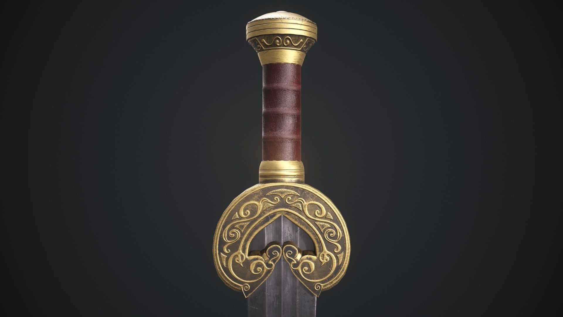 herugrim sword from The lord of the rings Low-poly 3D model_4