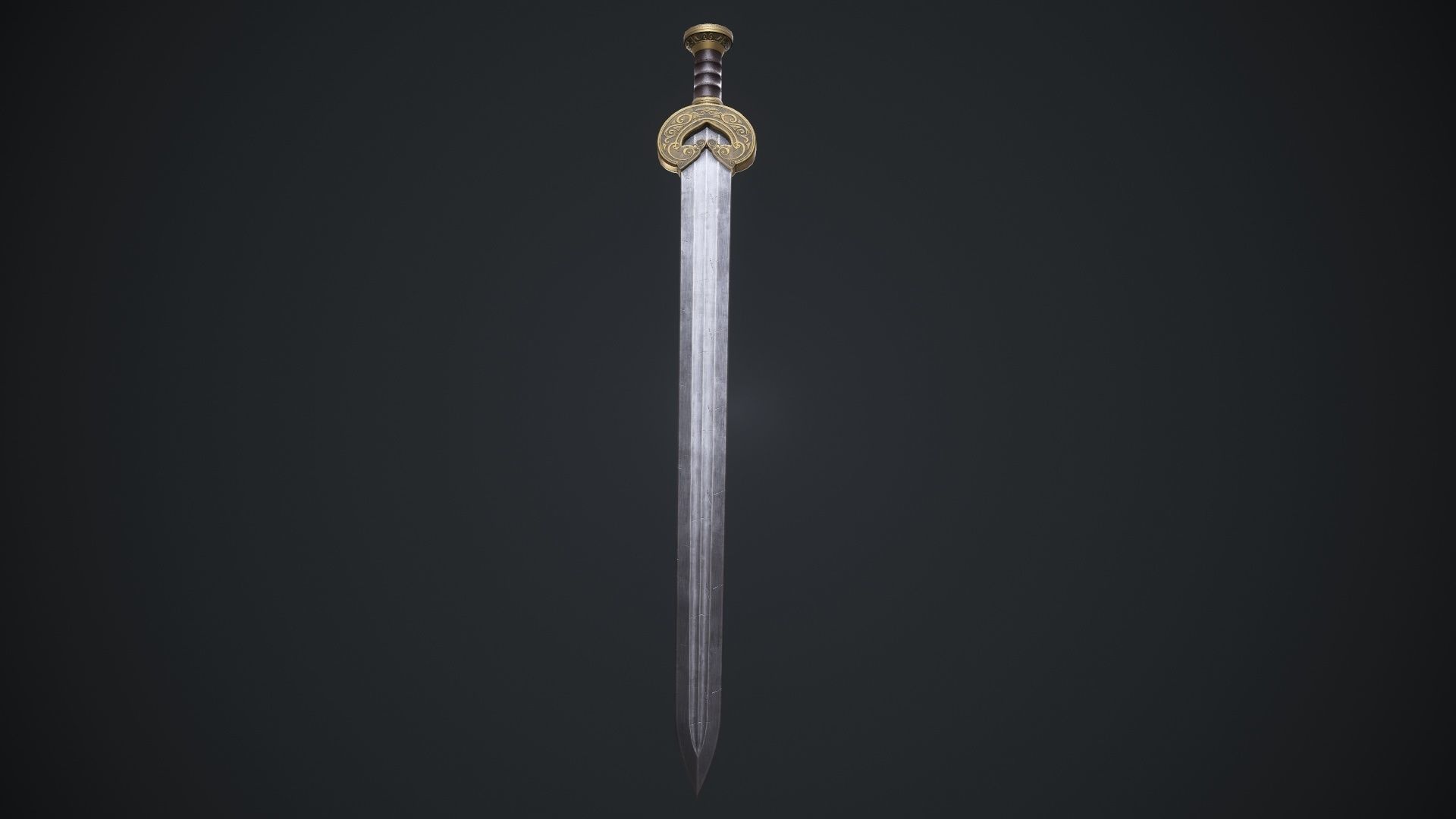 herugrim sword from The lord of the rings Low-poly 3D model_12
