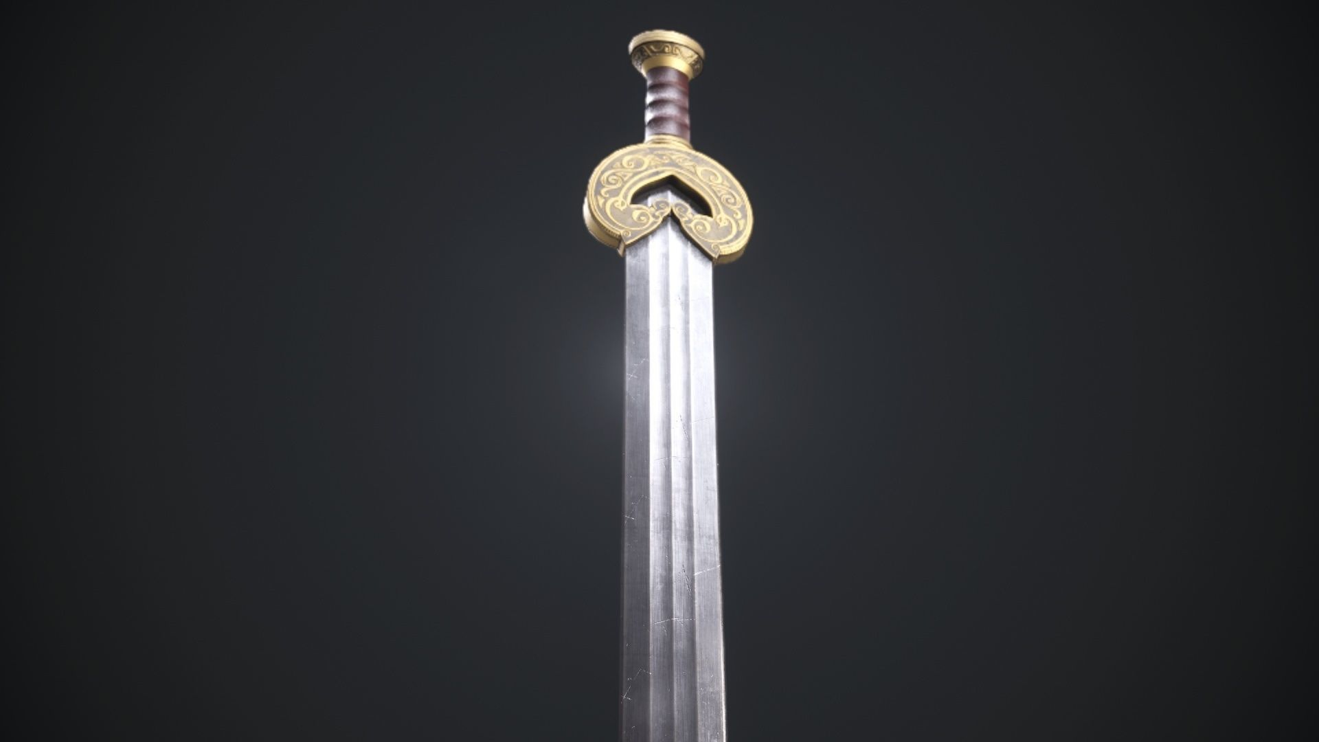 herugrim sword from The lord of the rings Low-poly 3D model_8