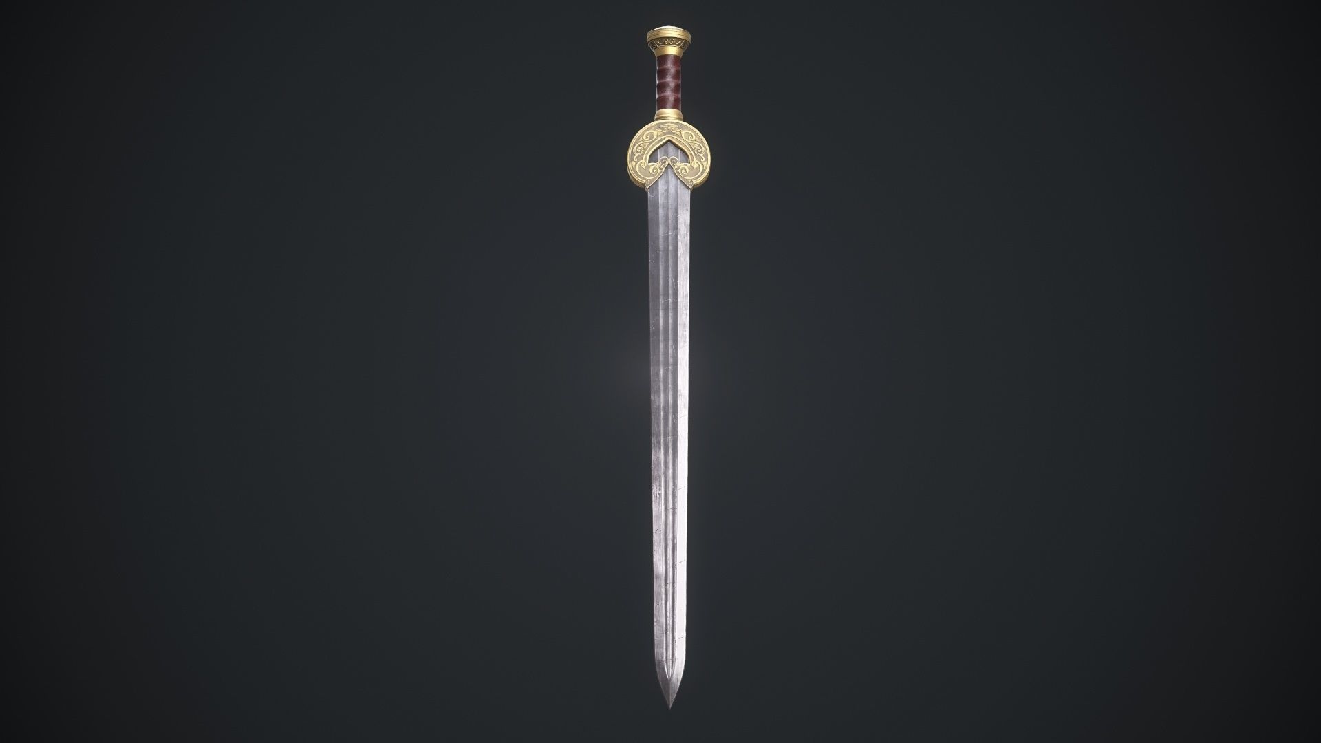 herugrim sword from The lord of the rings Low-poly 3D model_2