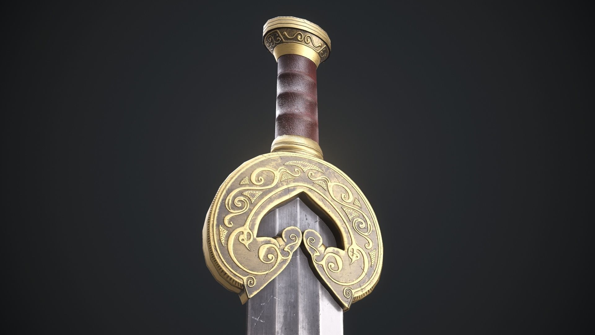 herugrim sword from The lord of the rings Low-poly 3D model_3