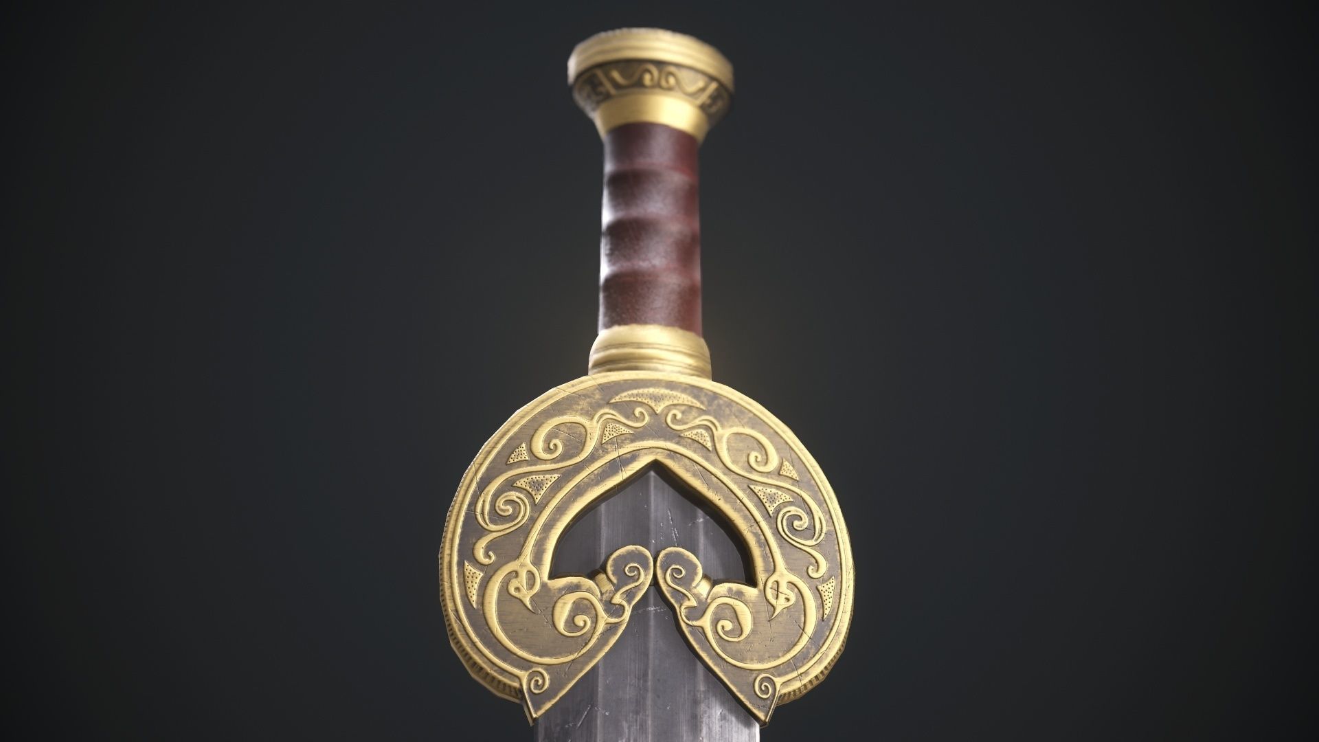 herugrim sword from The lord of the rings Low-poly 3D model_7