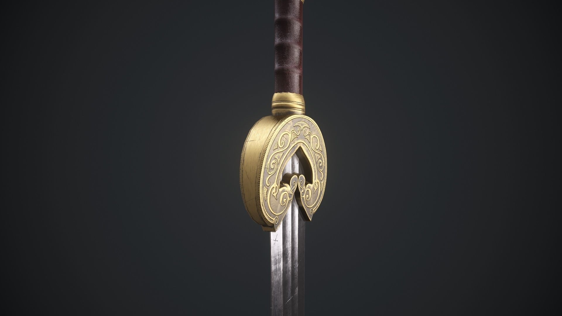 herugrim sword from The lord of the rings Low-poly 3D model_14