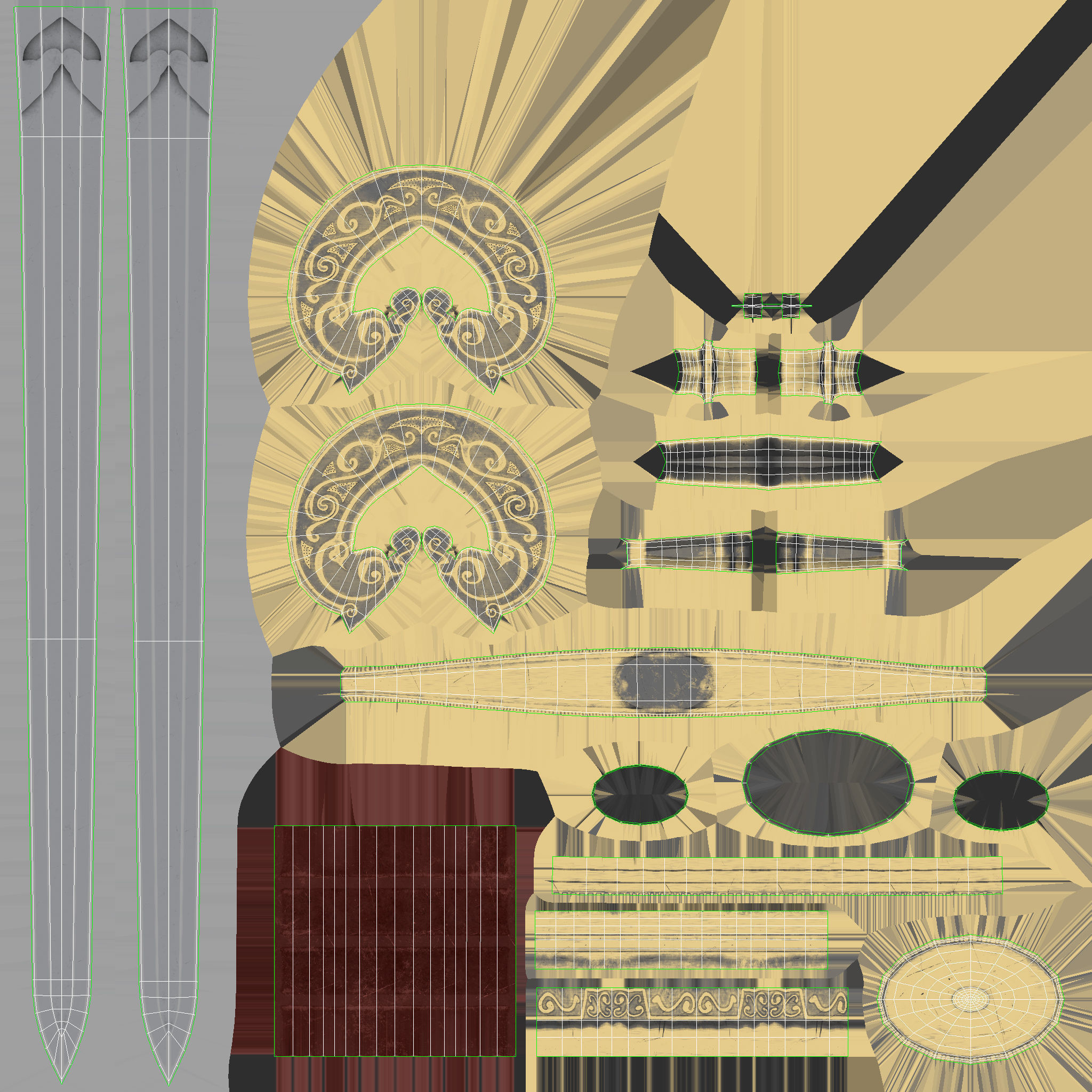 herugrim sword from The lord of the rings Low-poly 3D model_16