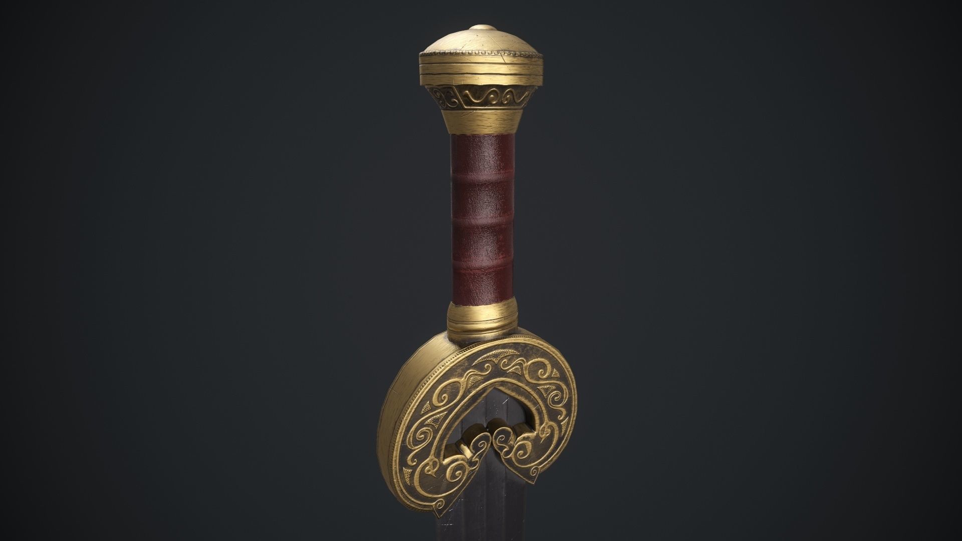 herugrim sword from The lord of the rings Low-poly 3D model_10