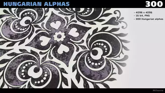 300 Traditional Hungarian Alphas Substance   PNG Texture