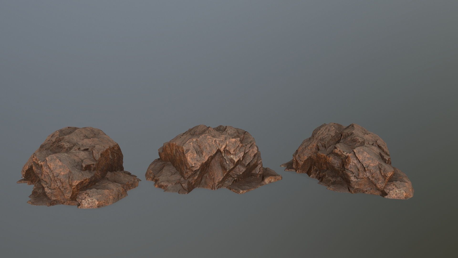 desert rock set  Low-poly 3D model_7