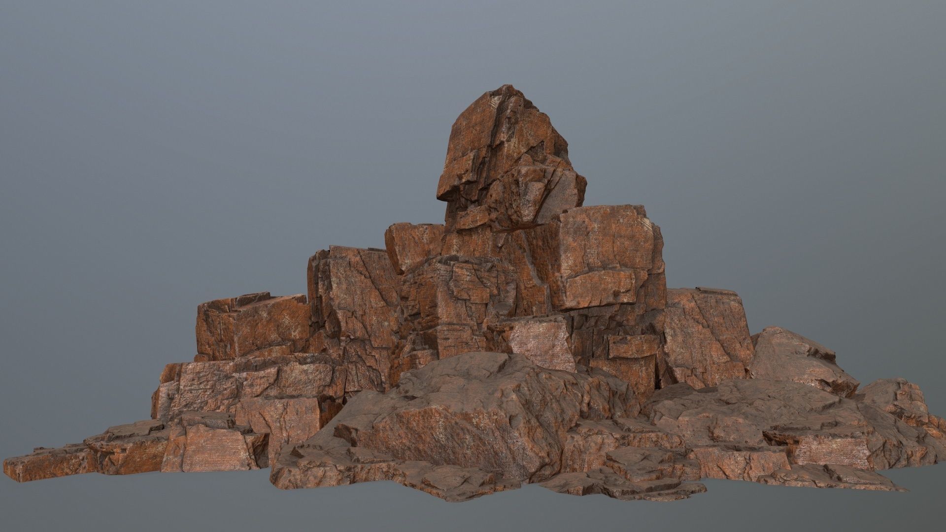 desert rock set  Low-poly 3D model_1