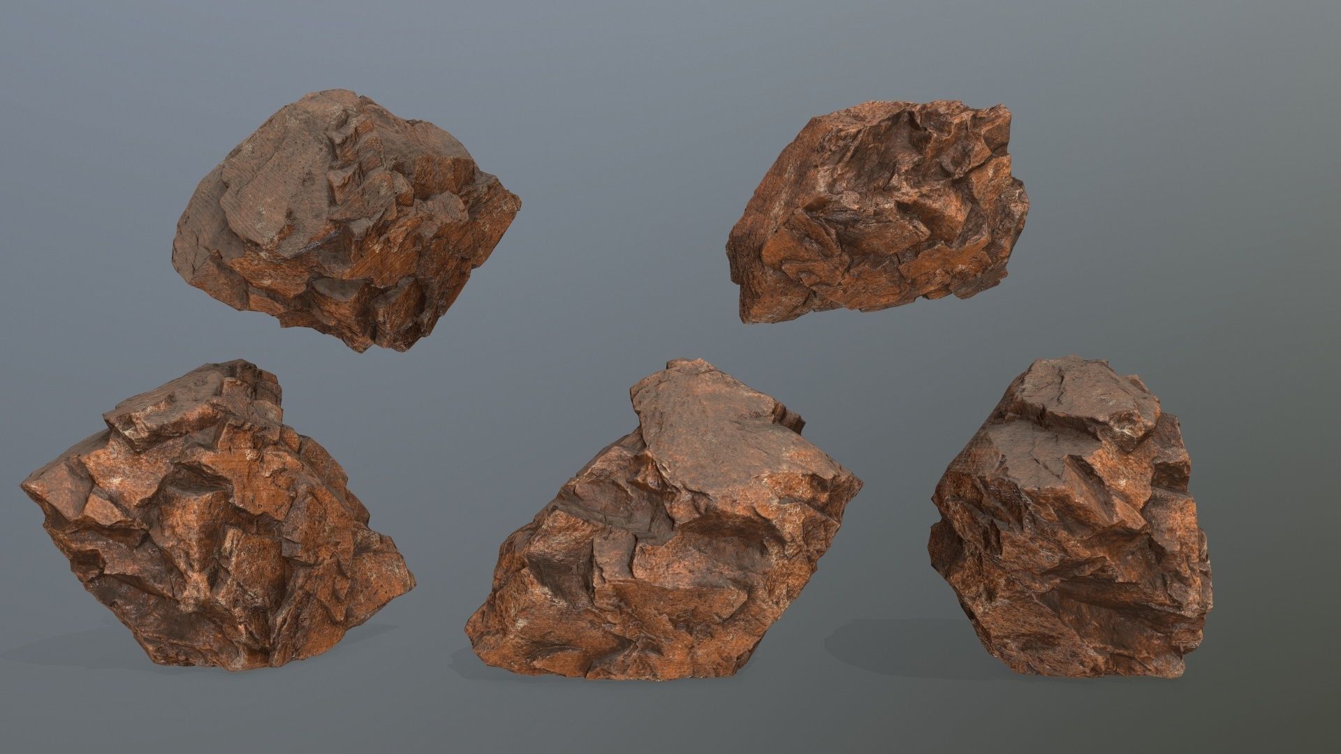 desert rock set  Low-poly 3D model_3